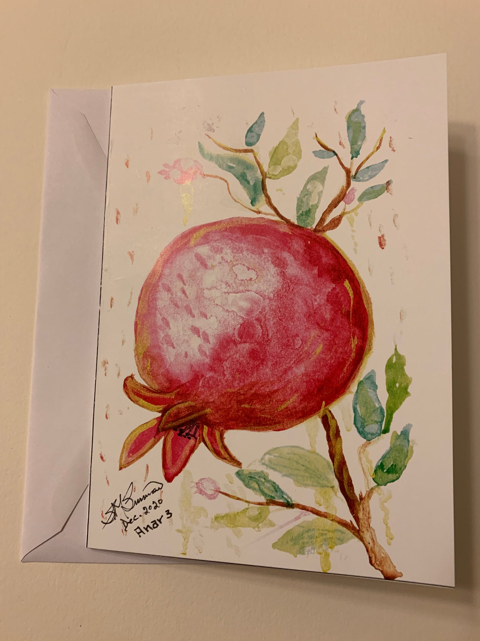 Handmade Holiday Card: “Anar 3 - Pomegranate”