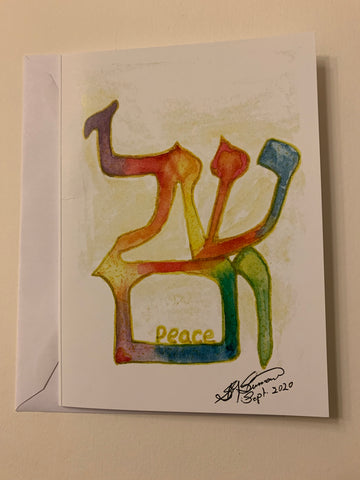 Handmade Greeting Card: “Shalom - peace”