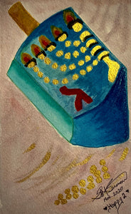 "Happy 2 Dreidel" Judaica Watercolor: 2020 Edition Print