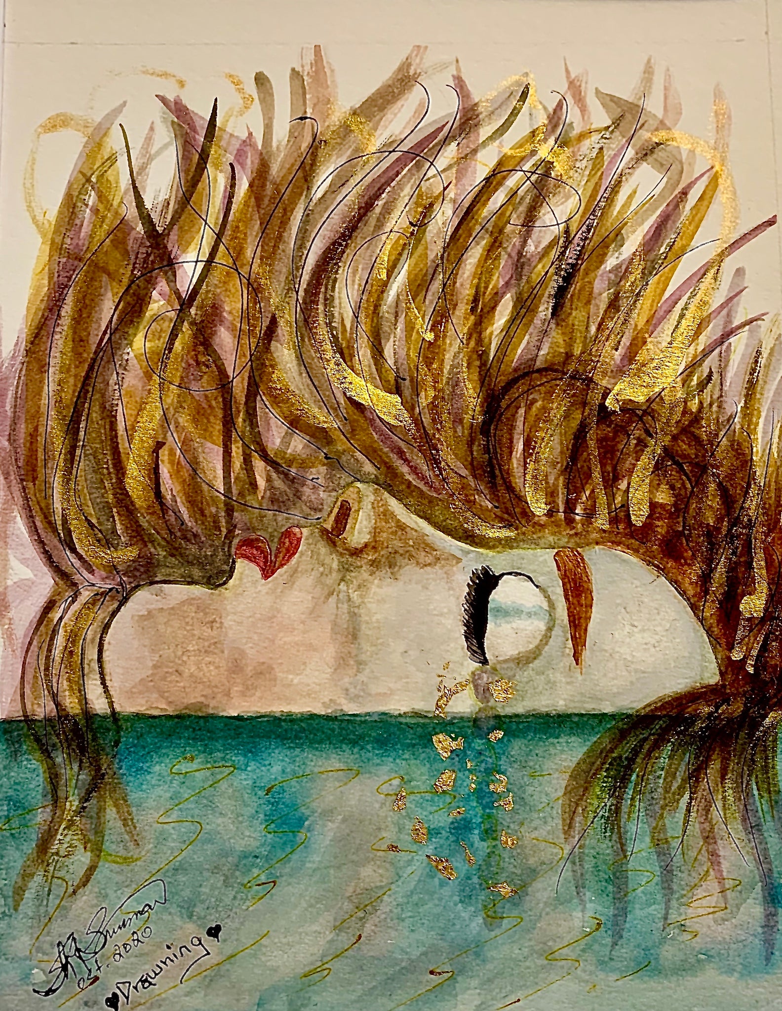 “Drowning” Watercolor: 2020 edition print