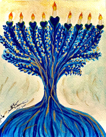 “Tree of Light" Judaica Watercolor: 2020 Edition Print